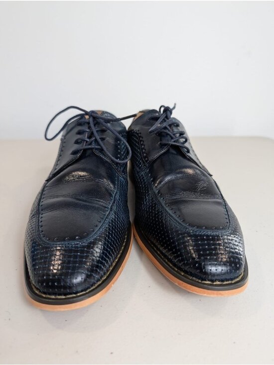Stacy Adams Platon oxford dress shoes in blue leather men\'s size 10.5M main image 11